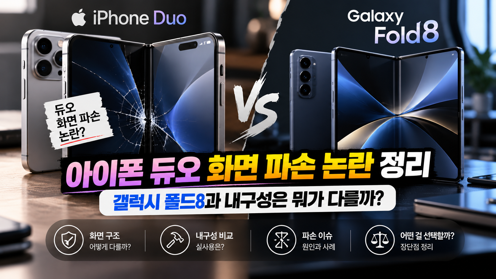 아이폰 듀오 vs 갤럭시 폴드8 내구성 비교