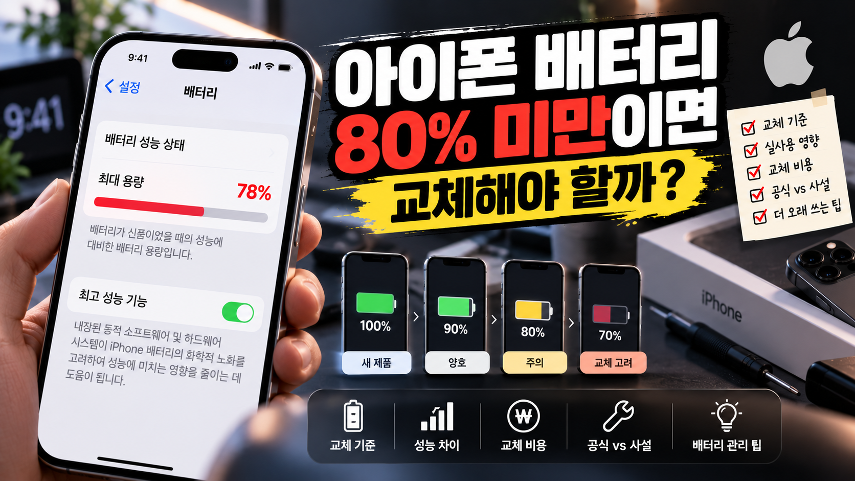 아이폰 배터리 80% 교체 기준