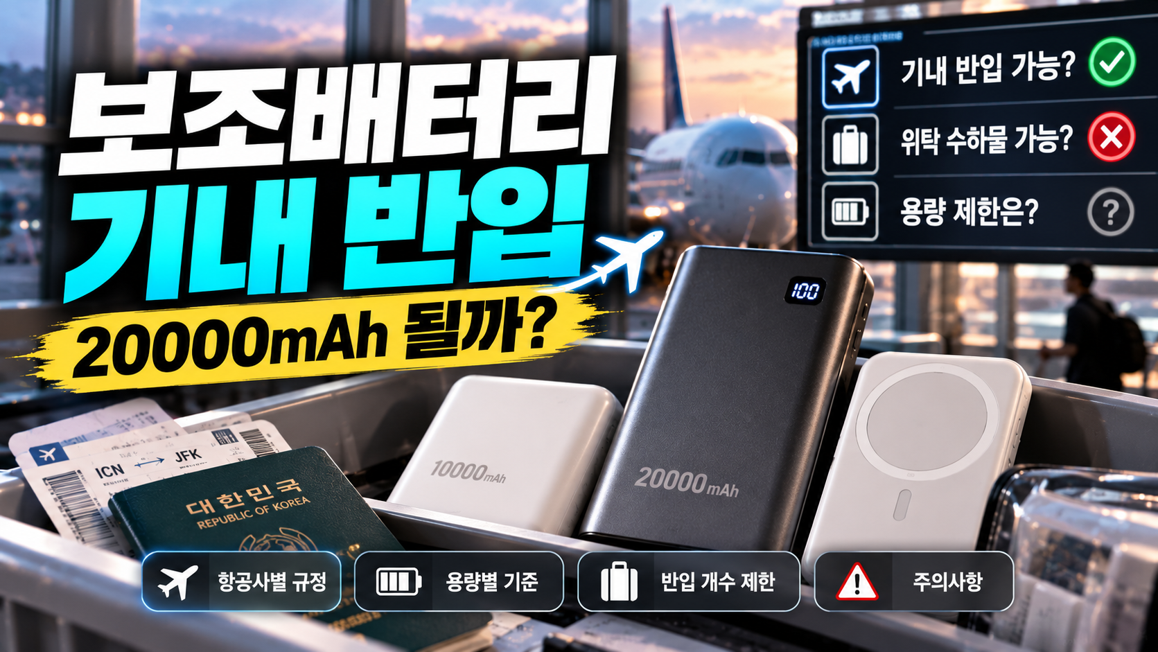보조배터리 기내 반입 완벽 가이드